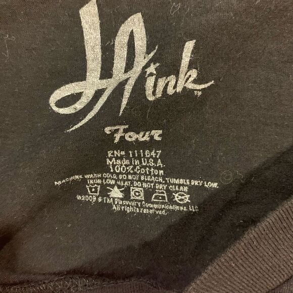 LA Ink Y2k Skull & Crossbones V-Neck Punk Goth Grunge 1/2 Sleeve Blk Pink WMN 4X - Picture 5 of 8